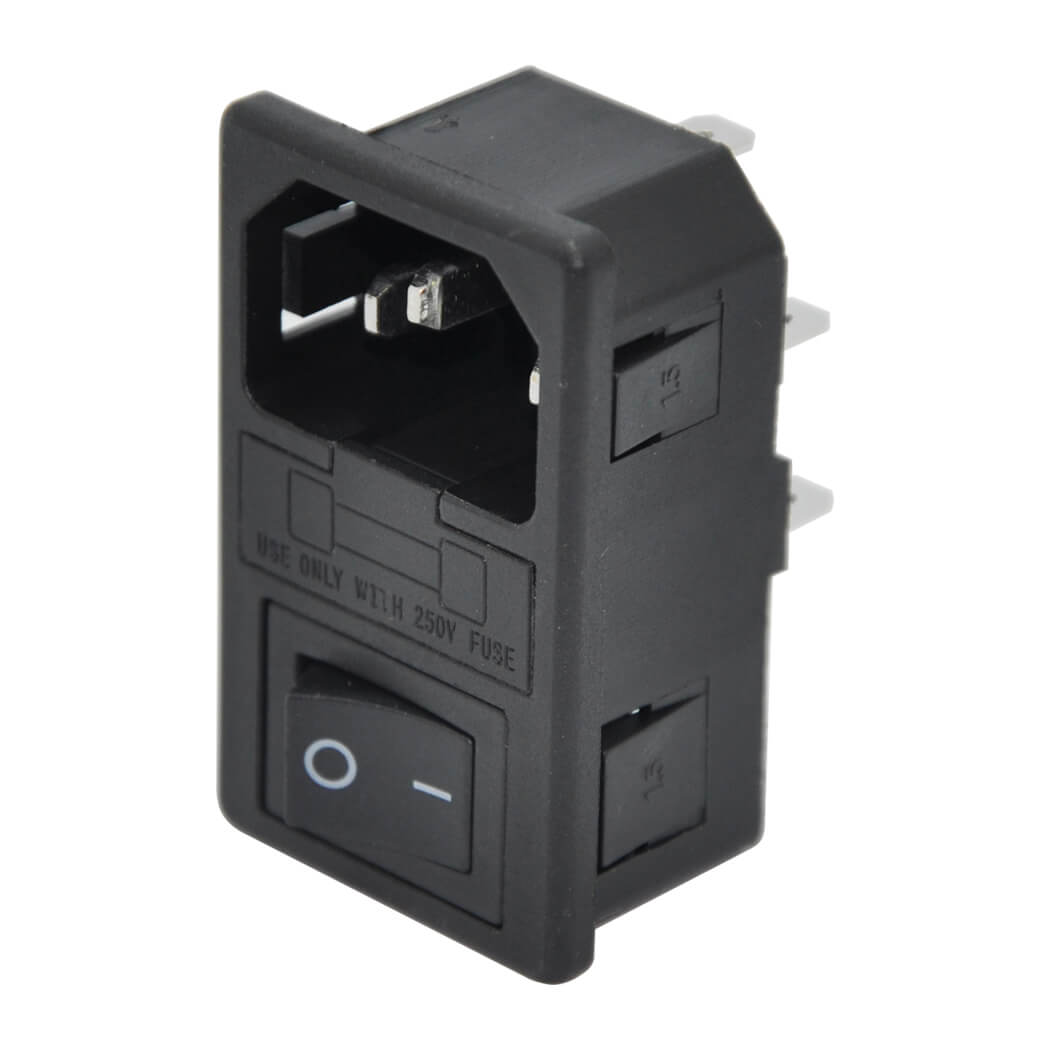 AF214A POWER SOKET ANAHTARLI SİGORTA YUVALI KULAKSIZ