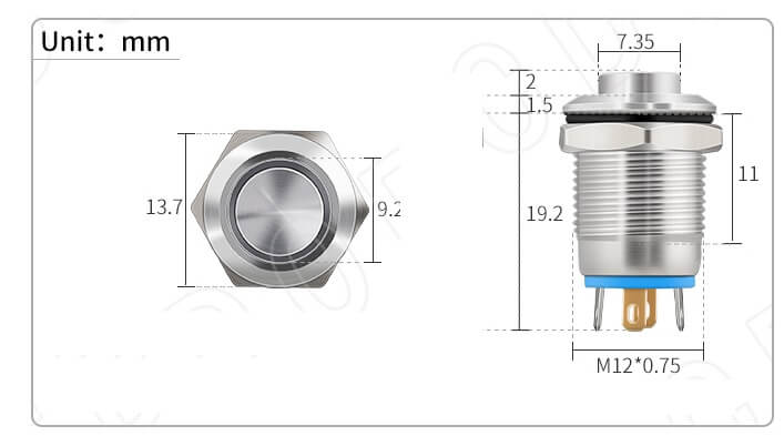 12MM METAL LEDLİ BUTON - Afem Elektronik