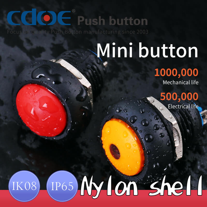 12MM PLASTİK BUTON KALICILI LEDSİZ CD81Z-PA