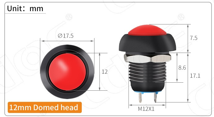 12MM PLASTİK BUTON KALICILI LEDSİZ CD81Z-PA - Afem Elektronik