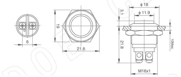 16MM METAL BUTON ÇIKIK NİKEL CD40 - Afem Elektronik