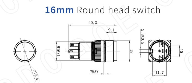 16MM PLASTİK YAYLI KIRMIZI 24V CD-AY-11D/24V/R - Afem Elektronik