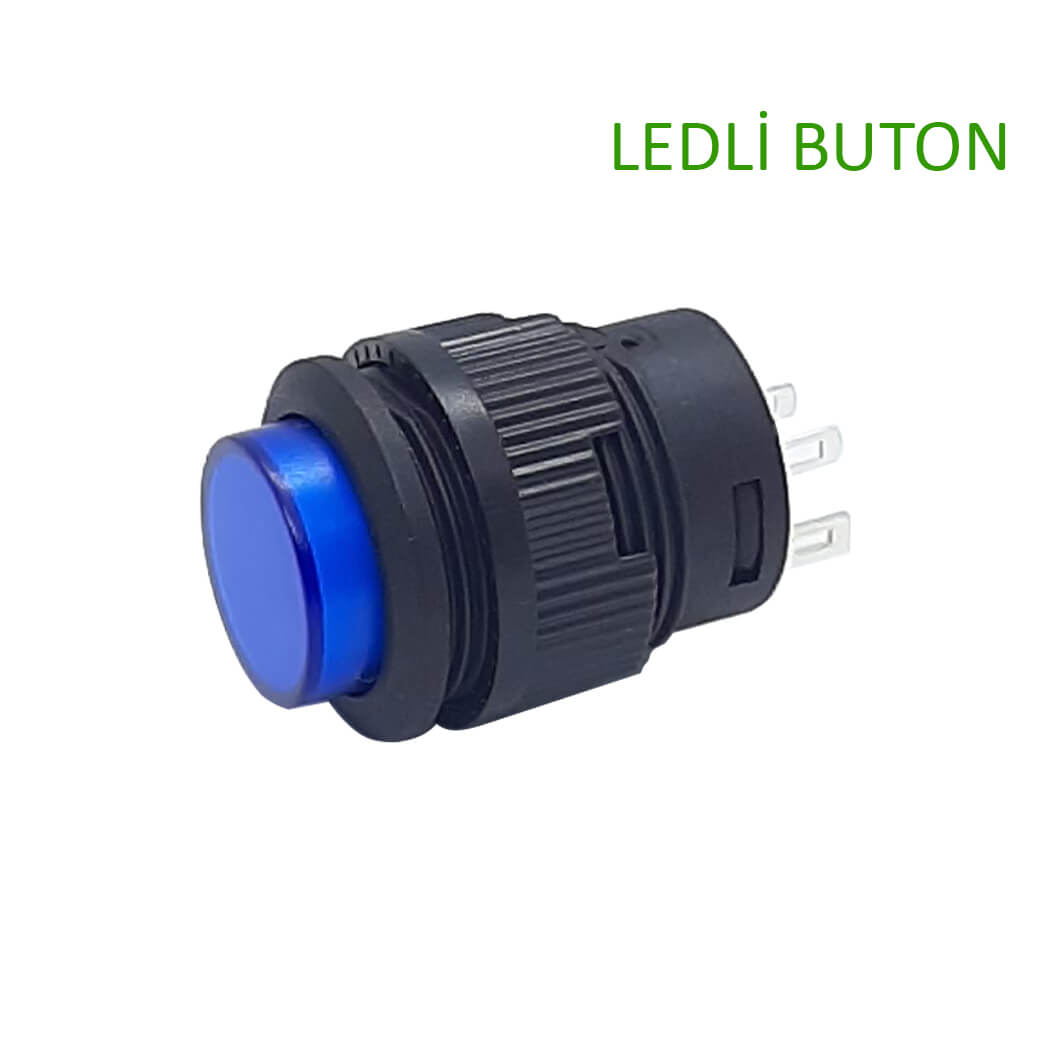 AF180B 16MM PLASTİK BUTON LEDLİ YAYLI