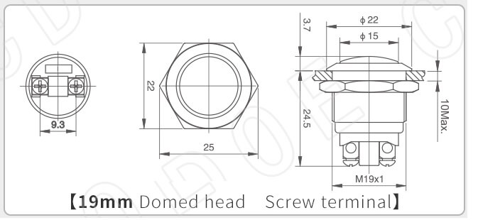 19MM METAL BUTON PASLANMAZ CD61S - Afem Elektronik
