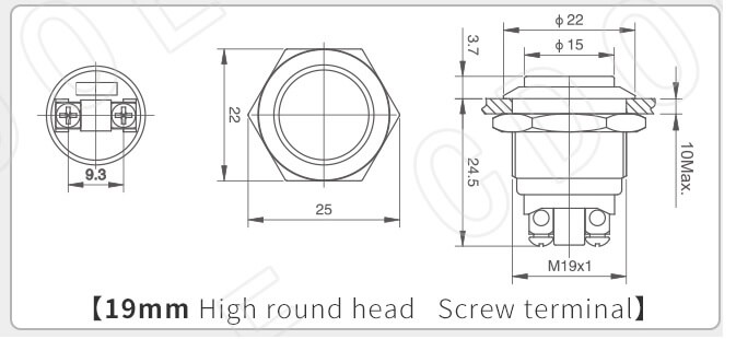 19MM METAL BUTON PASLANMAZ CD97S - Afem Elektronik