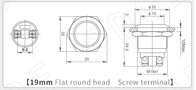 19MM METAL BUTON PASLANMAZ CD98S - Afem Elektronik