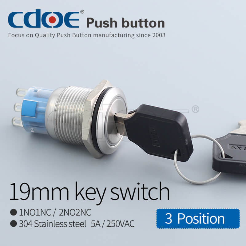 19MM METAL KEY BUTON ON-OFF-ON CD95-1