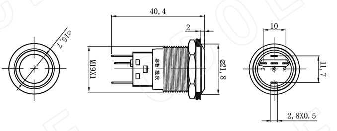 19MM METAL LEDLİ BUTON PASLANMAZ CD56S - Afem Elektronik