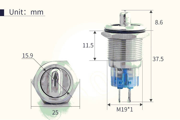 19MM METAL MANDAL BUTON OFF-ON CD93 - Afem Elektronik
