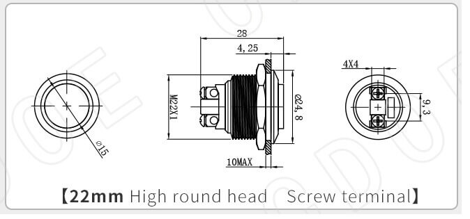 22MM METAL BUTON PASLANMAZ 1NO CD89-1S - Afem Elektronik