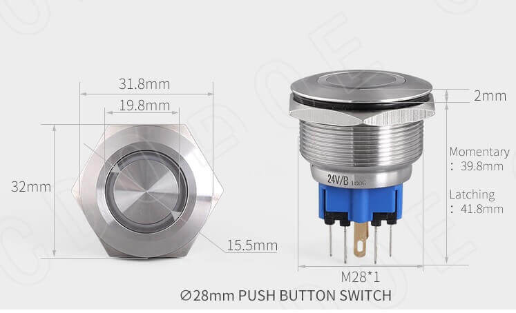 28MM METAL BUTON PASLANMAZ CDGQ28-11R - Afem Elektronik