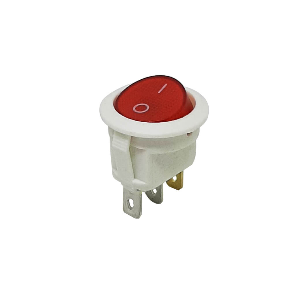 AF131B YUVARLAK IŞIKLI ANAHTAR BEYAZ KASA KIRMIZI IŞIK 220V